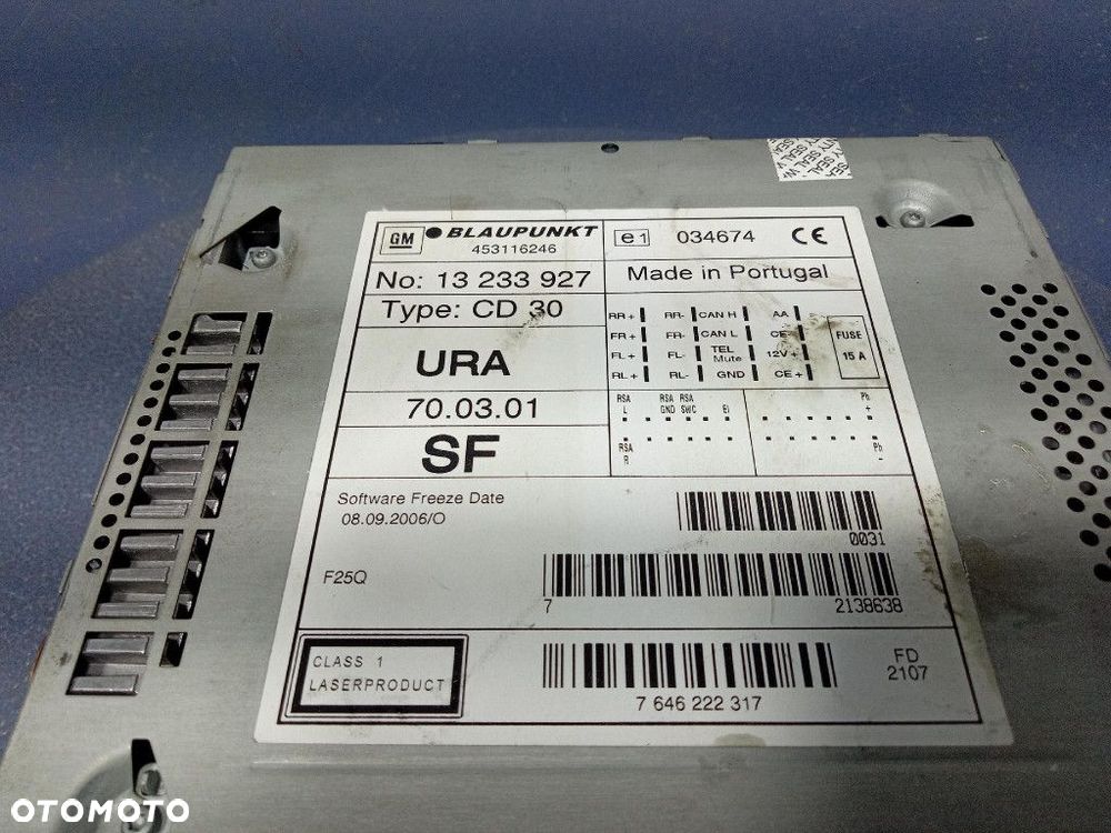 OPEL MERIVA A RADIO FABRYCZNE OEM CD 30 13233927 - 7