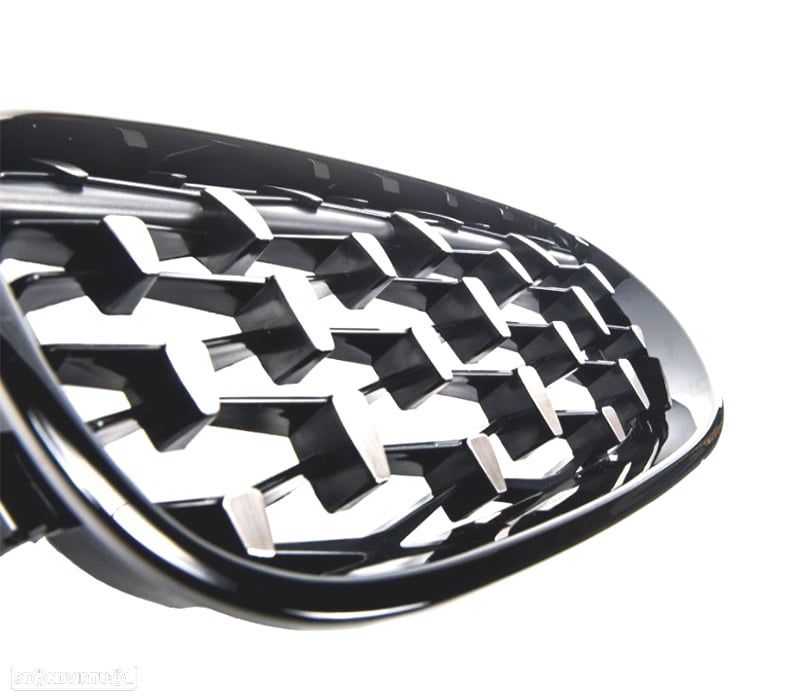 GRELHAS FRONTAIS BMW E60 E61 03-10 DIAMANTE PRETO BLACK DIAMOND - 3