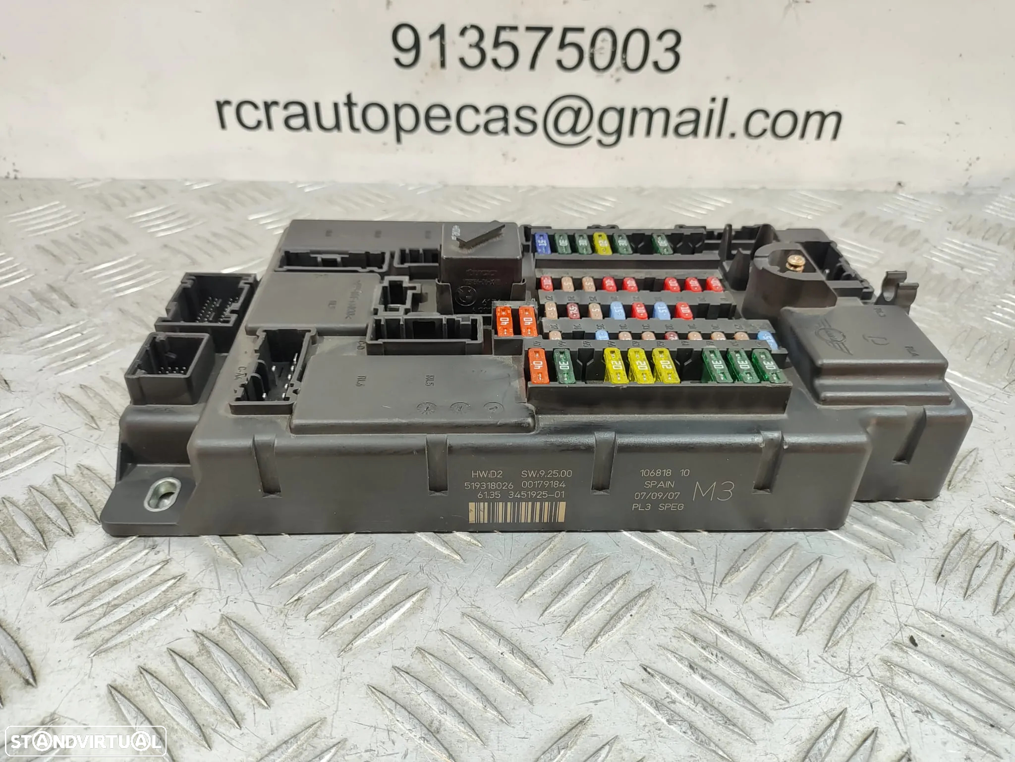 TAMPA CAIXA FUSÍVEIS RELÉS SAM BSI MINI COOPER R56 61353451925 3451925 - 2