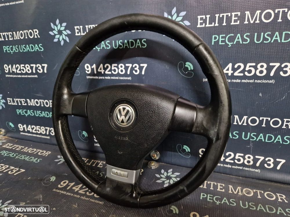 Volante usado pele com airbag VW GOLF V GT 5 JETTA PASSAT TOURAN CADDY - 2