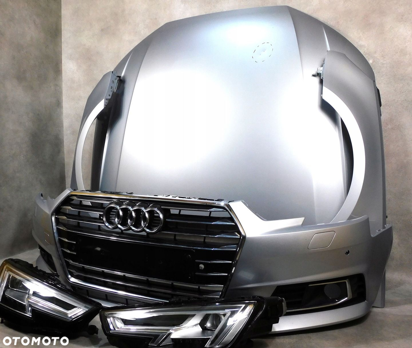 AUDI A4 B9 8W PRZÓD ZDERZAK LAMPY MASKA BŁOTNIKI FULL LED LZ7G - 6