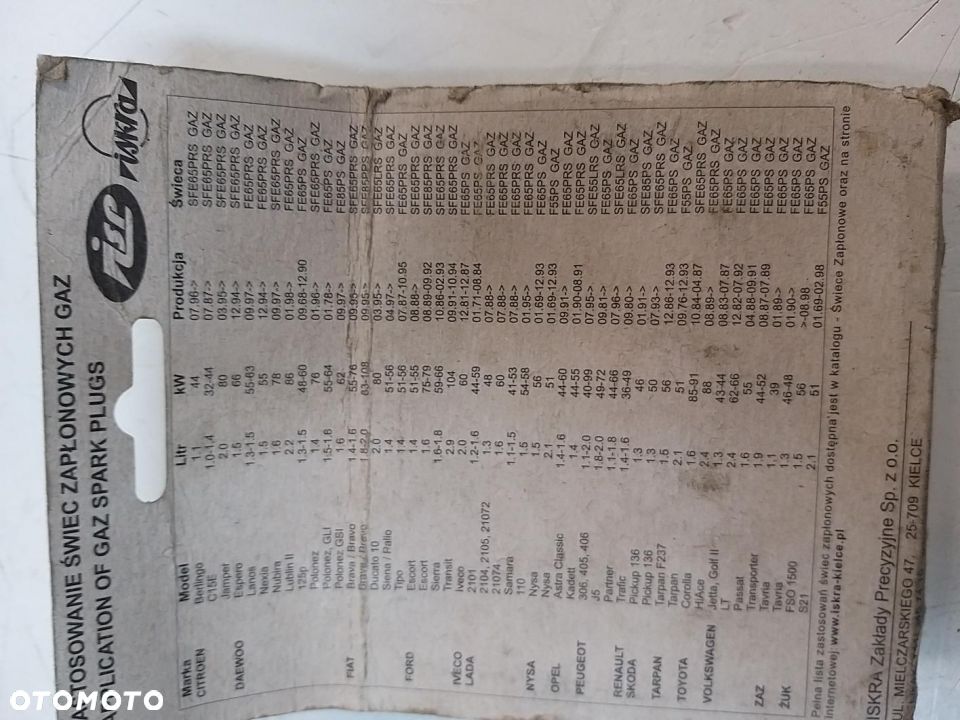 ŚWIECA gaz do gazu peugeot 205.309,405,605 citroen BX,Ax C15 Visa,Alfa 155,164,75 rover 200 Mercedes w202,w124 - 2