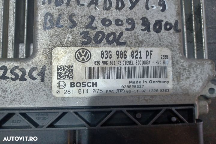 Calculator motor ECU 03G906021PF 0281014075 - 1.9 BLS 03G906021PF 028 - 3