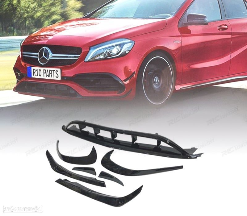 SPOILER LIP FRONTAL MERCEDES CLASE A W176 LOOK AMG A45 15-18 - 2