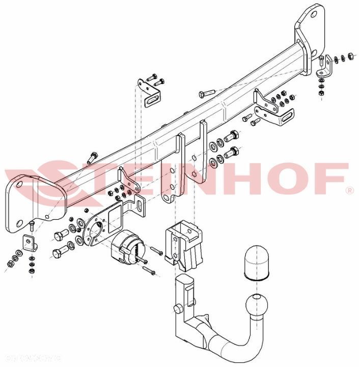 Wypinany hak holowniczy + Moduł 7 pin do BMW SERIA 5 F10 Sedan F11 Touring - 3