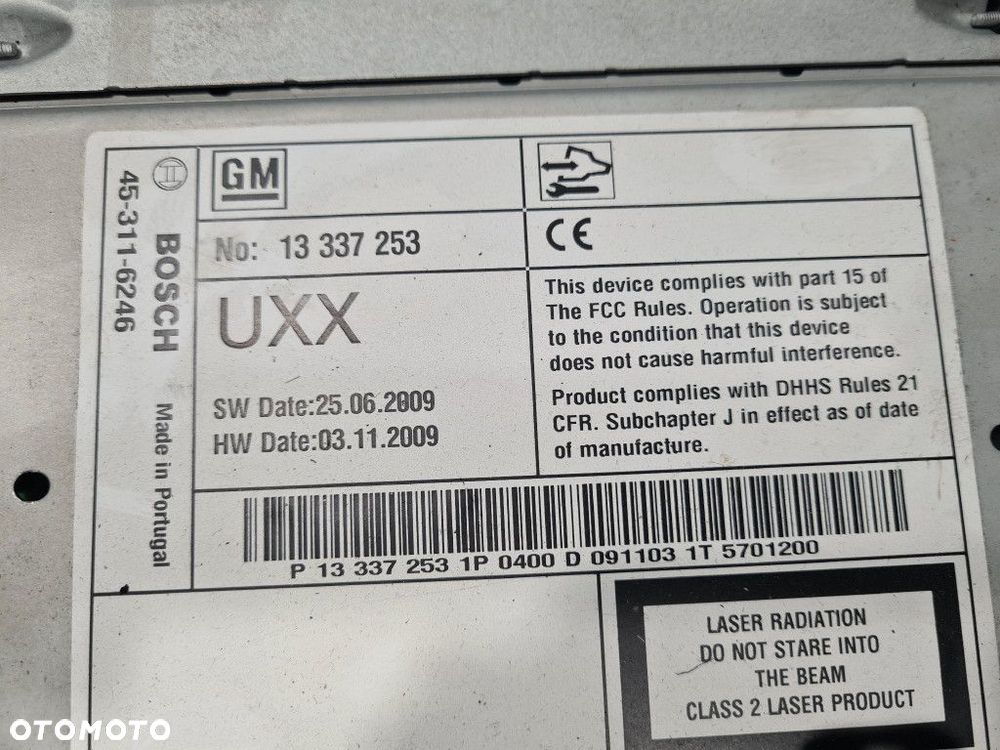 OPEL INSIGNIA A RADIO 13337253 Z22C - 4