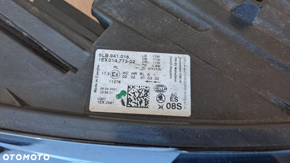 SKODA ENYAQ 5LB CRYSTAL LIGHTING FULL LED PRAWA LAMPA 5LB941016 ŁADNA - 5