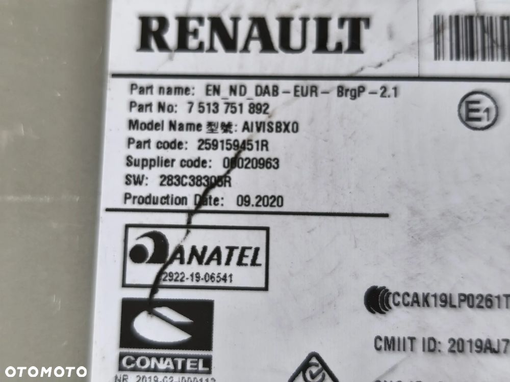 RADIO NAWIGACJA CZYTNIK 259159451R RENAULT CLIO V CAPTUR II - 3