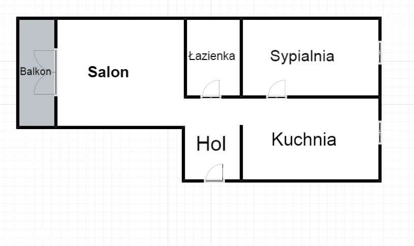 Mieszkanie, 54 m², Kraków