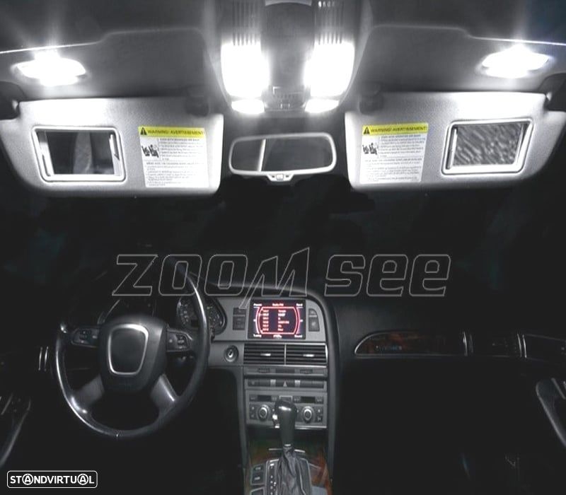 KIT COMPLETO DE 11 LAMPADAS LED INTERIOR PARA AUDI A6 S6 RS6 C6 SEDAN 05-11 - 5