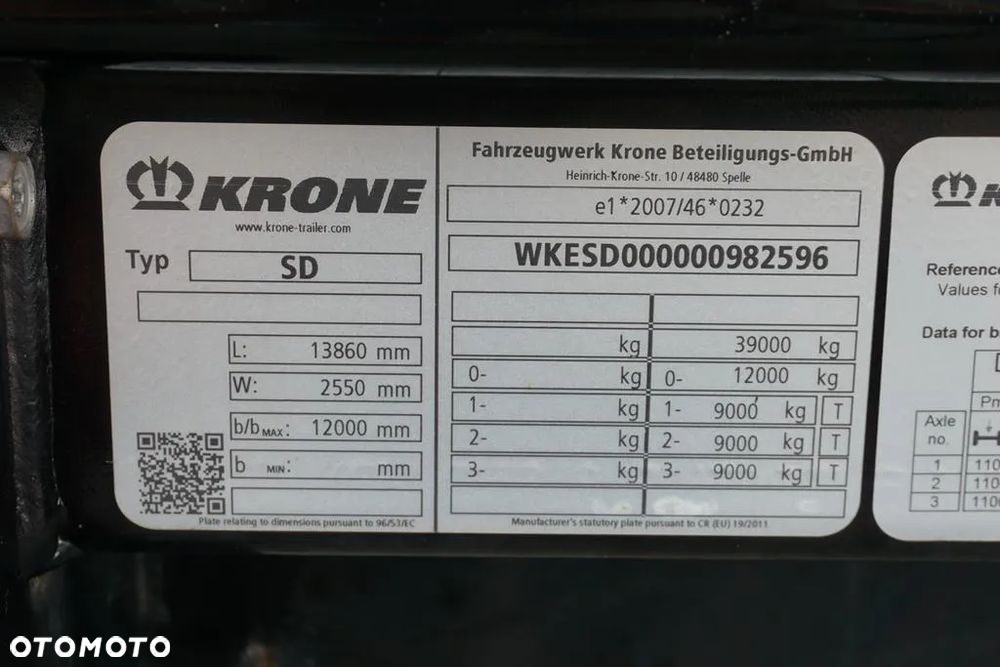 Krone FIRANKA / MEGA / DACH PODNOSZONY / OŚ PODNOSZONA / XL - 11