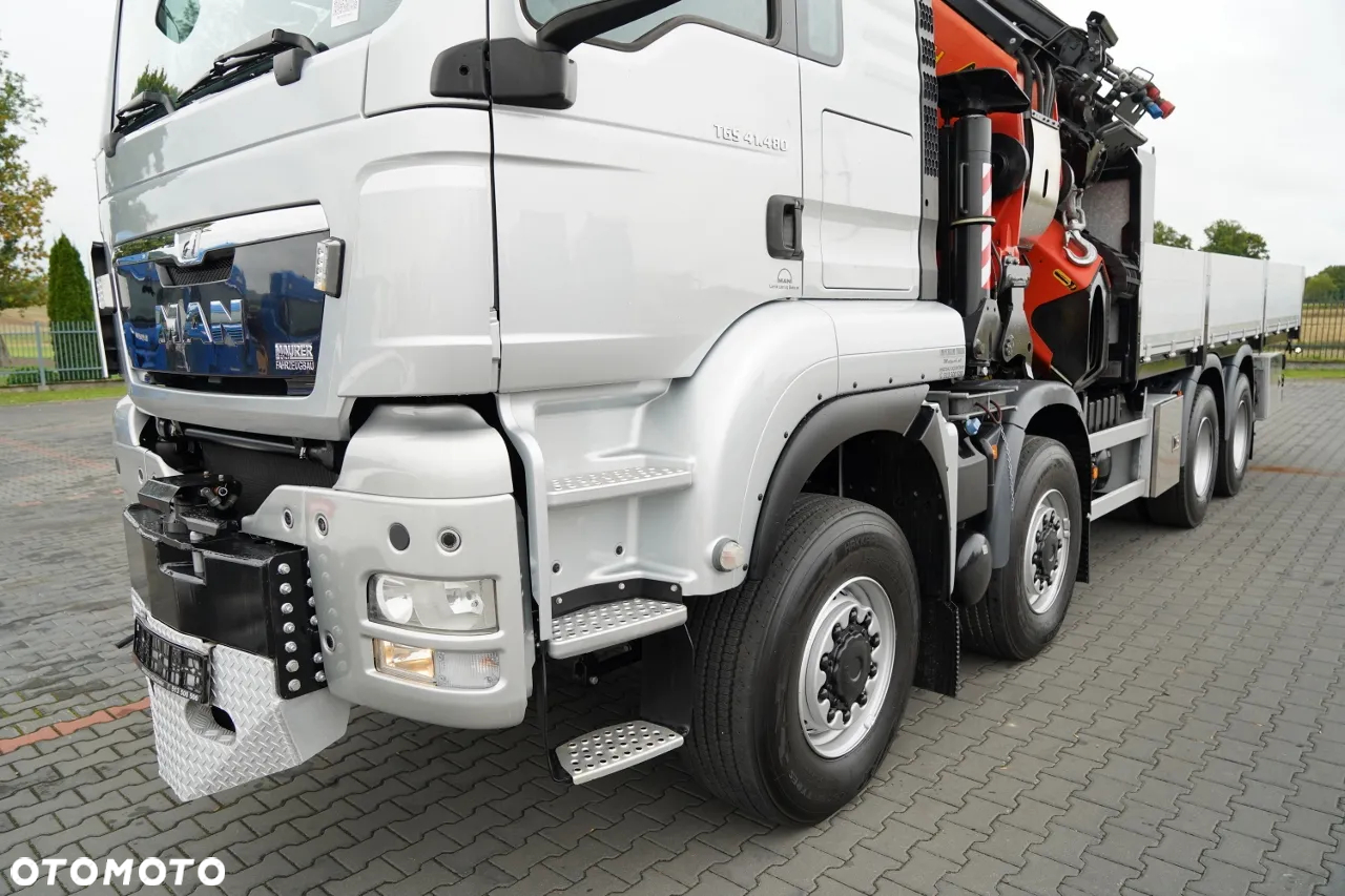 MAN TGS 41.480 / 8X6 / SKRZYNIOWY + HDS PALFINGER PK 92002-SH F + FLY JIB 170 E / WYSIĘG 34 M / MAX UDŹWIG 26 000 KG / STEROWANIE RADIOWE / 5 PODPÓR / 7 FUNKCJI / FULL SERWIS MAN / FULL SERWIS PALFINGER - 13