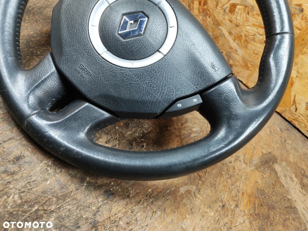 kierownica z poduszką SKÓRA airbag CZARNA do Renault laguna II 01-07r - 3