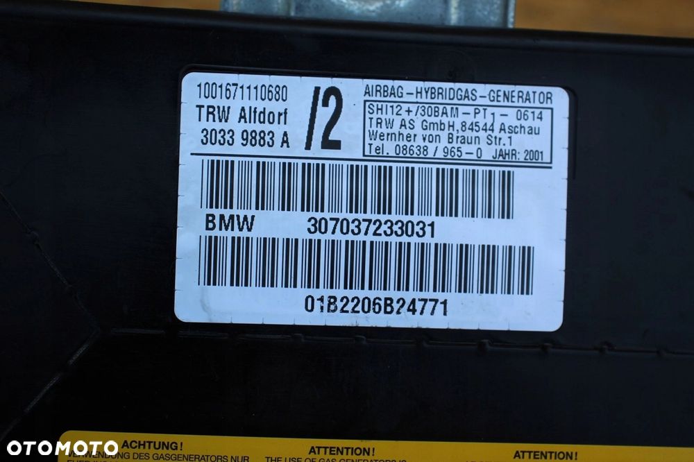 Poduszka drzwi AIRBAG BMW 307037233031 e46 e53 LEWA - 2