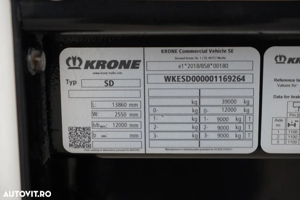 Krone CORTINĂ KRONE / 2024 / COȘ PENTRU PALEȚI / 2 AXE RIDICATIVE / PUȚIN FOLOSIT / - 29