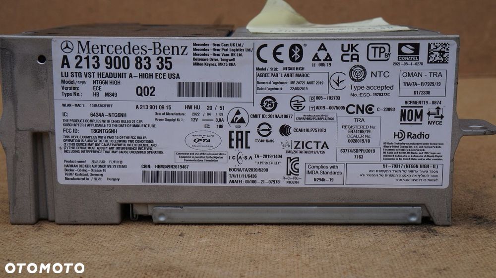 MERCEDES E-KLASA W213 Radio z nawigacją MULTIMEDIA A2139008335 - 2