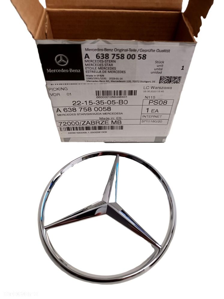 MERCEDES VITO W639 Emblemat gwiazda tyl ORYGINAL - 2