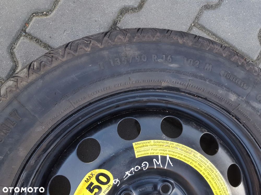 VW GOLF VI 6 V 5 EOS SEAT LEON II ALTEA AUDI A3 8P KOŁO DOJAZDOWE 16 5X112 - 2