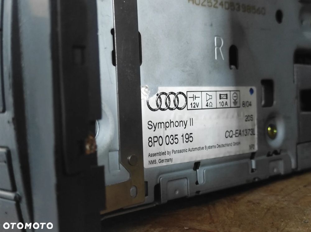 RADIO AUDI SYMPHONY AUDI A3 8P 2DIN 8P0035195 Z KODEM  WYSYŁKA !!!! - 2