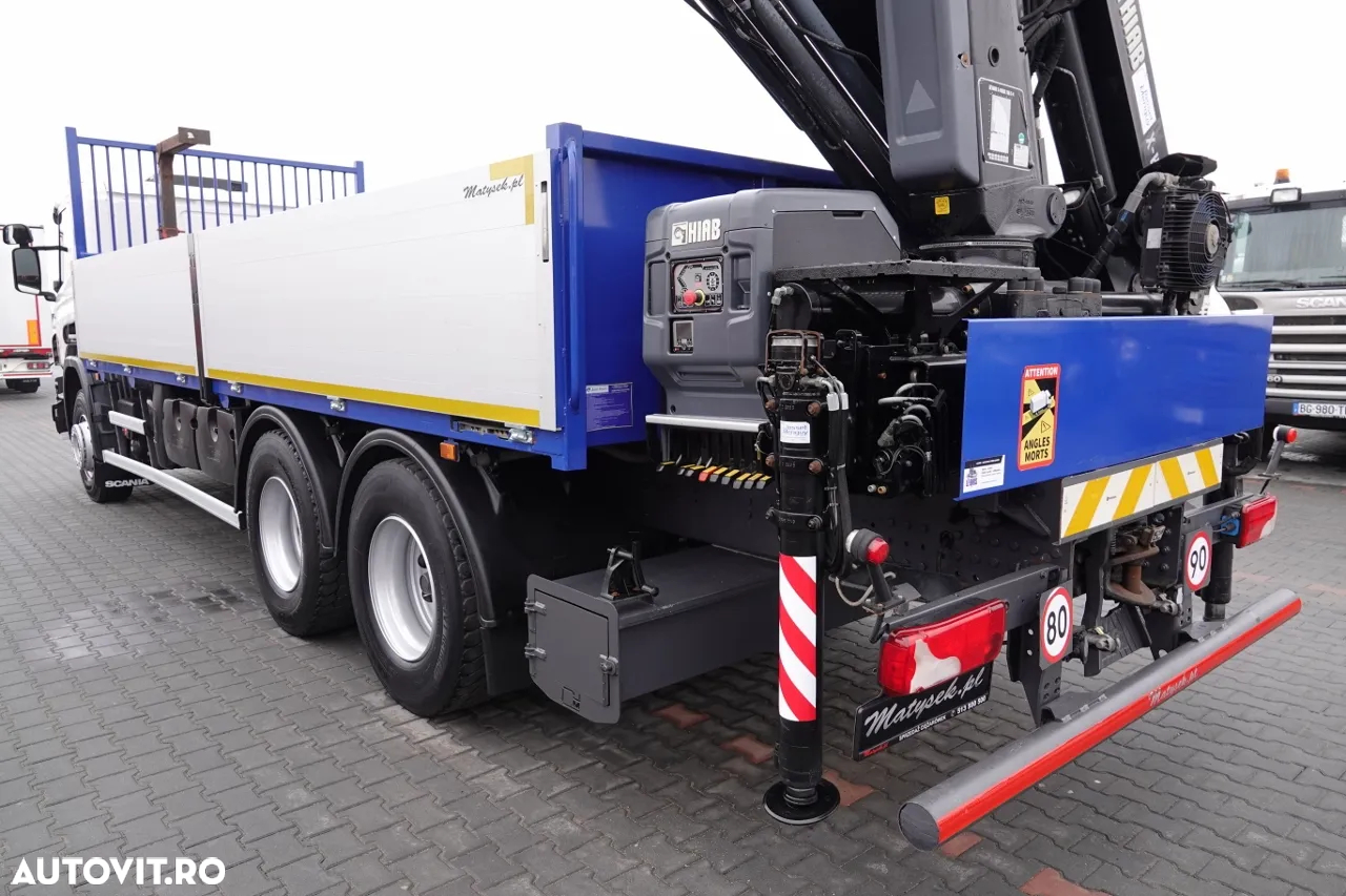 Scania P420 / 6x4 / BOX - 6.8 m / HDS HIAB 188 4x extension -13 meters / EURO 6 / RADIO CONTROL / ROTATOR / PALLET FORKS - 13