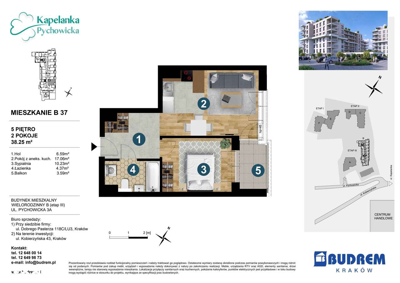 2-pokojowe mieszkanie 38m2 + balkon Bez Prowizji - Pełny obrazek: 2/24
