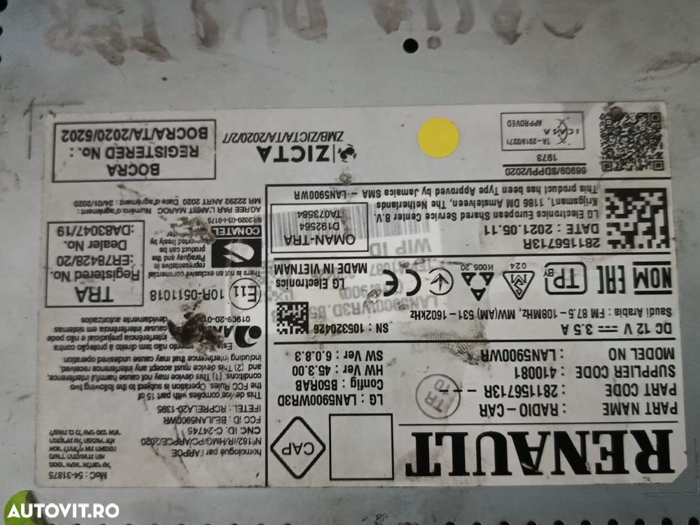 Unitate navigatie 281156713r Dacia Duster 2 [2018 - 2022] - 12