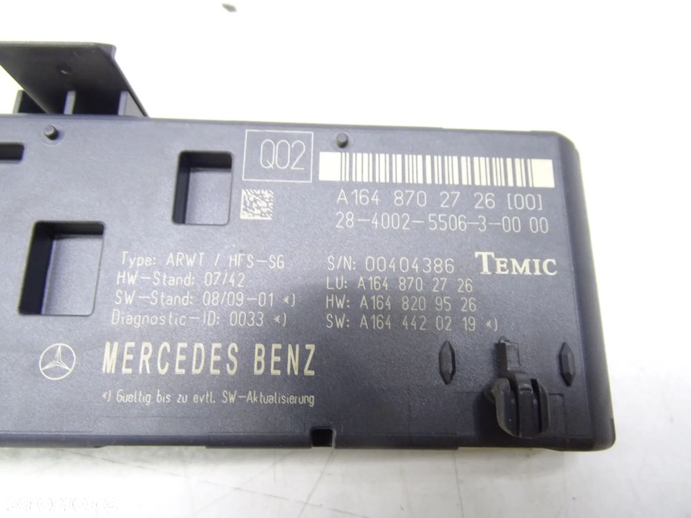 Mercedes W164 X164 Sterownik modul klapy bagaznika A1648702726 - 3