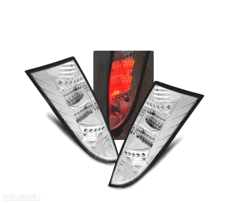 FAROLINS TRASEIROS LED FORD FOCUS I 98-04 CHROME CROMADO - 1