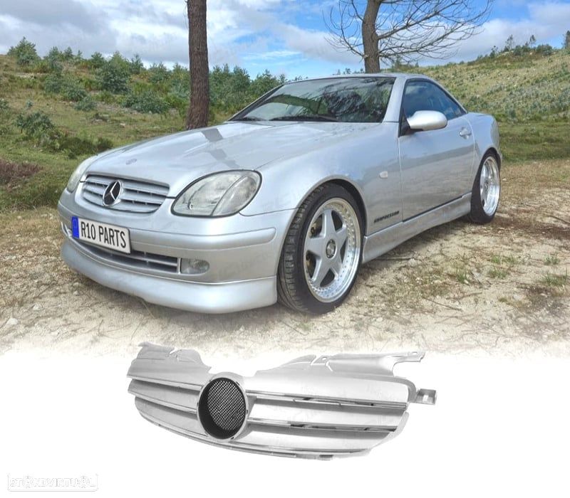 GRELHA FRONTAL MERCEDES SLK R170 96-04 LOOK SPORT PRATA CROMADO - 1