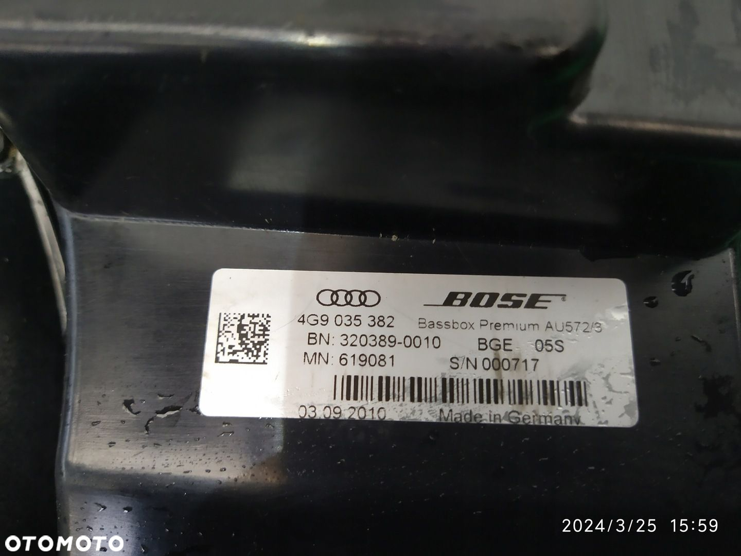 GŁOŚNIK SUBWOOFER BOSE AUDI A6 A7 4G 4G9035382 - 8