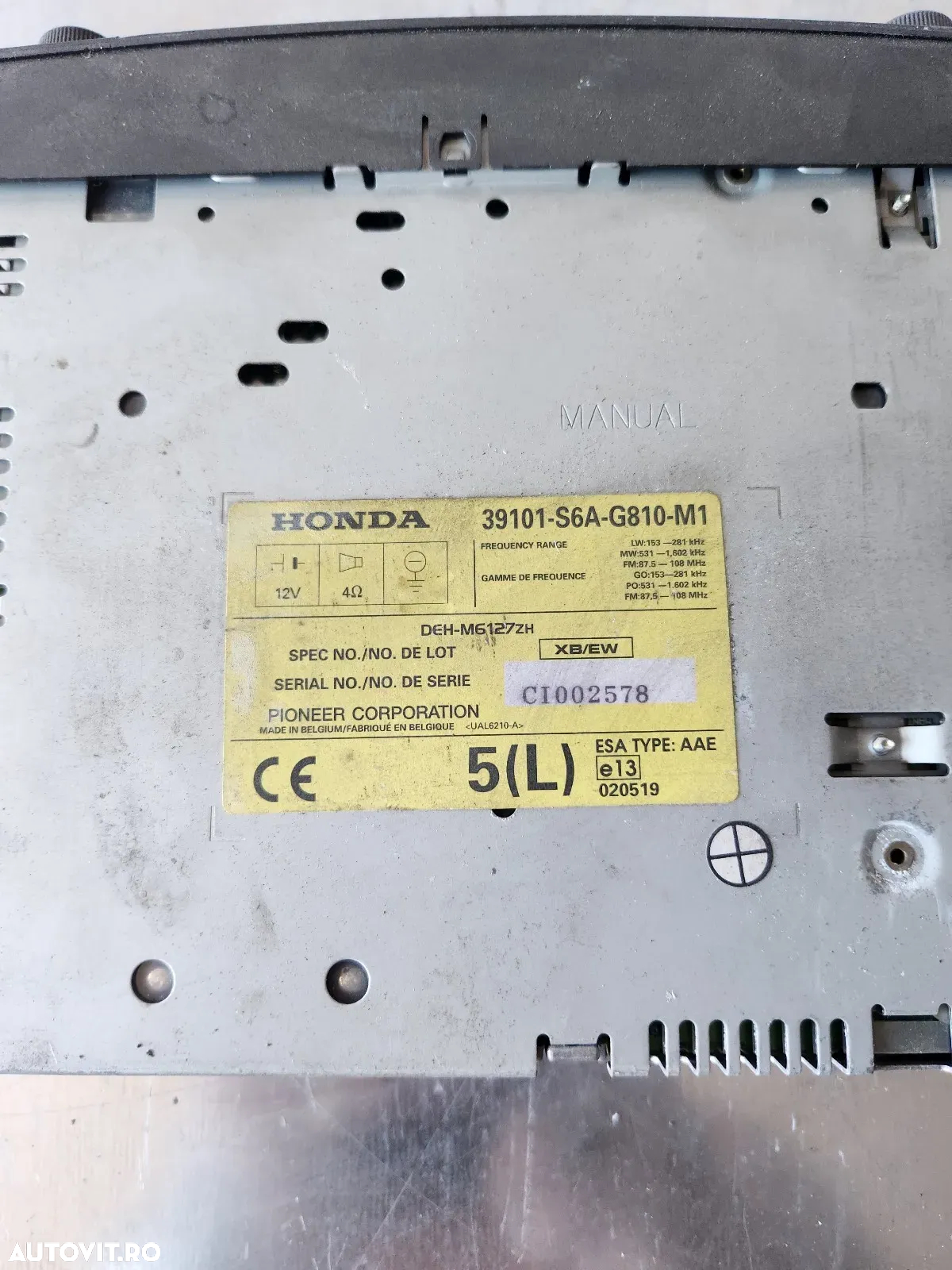 Radio Cd Honda Civic Mk7 An 2000-2001-2002-2003-2004-2005 - 5