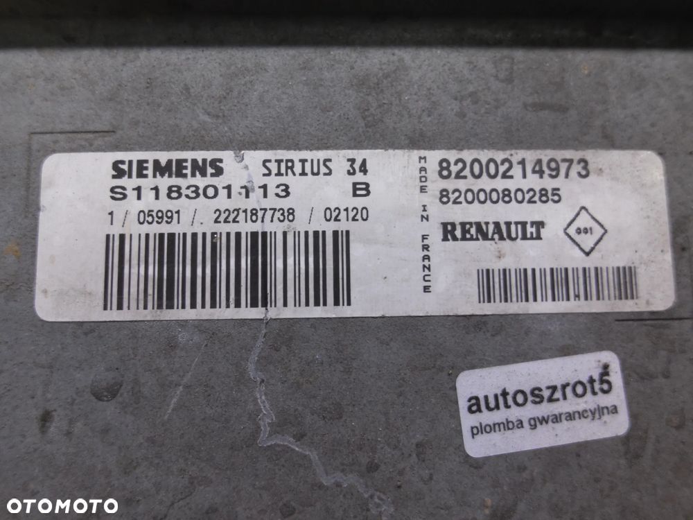 KOMPUTER STEROWNIK SILNIKA RENAULT CLIO II 1.5 DCI 8200214973 8200080285 - 2