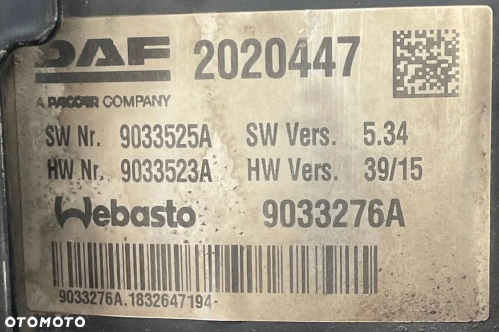 WEBASTO OGRZEWANIE DAF XF 106 POLIFT 2020447 DAF XF 106 - 4