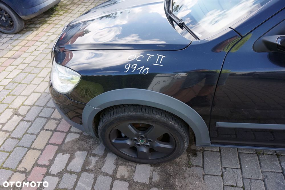 MASKA ZDERZAK BŁOTNIKI LAMPY OCTAVIA II 1Z5 LIFT 9910 SCOUT XENON UK SKODA 2008-2013 CZARNY PRZÓD KOMPLETNY - 9
