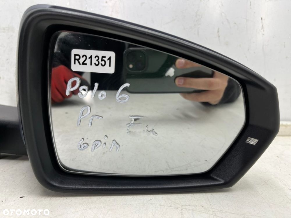 Lusterko VW Polo 6 VI 2g 17r.- PRAWE elektryczne podgrzewane 6 pin kompletne EUROPA - 4
