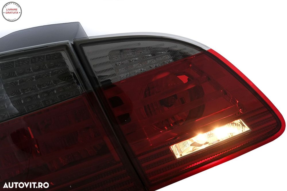 Stopuri LED BMW Seria 5 E61 Touring (2004-03.2007) Rosu Fumuriu- livrare gratuita - 18