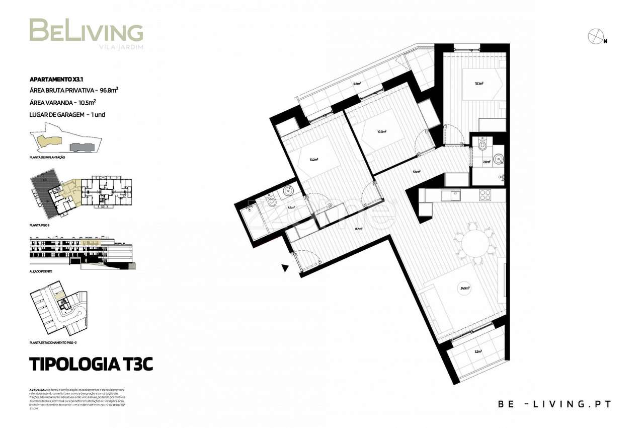 T3 | BeLiving Vila Jardim – Vila das Aves, Santo Tirso - Grande imagem: 2/15