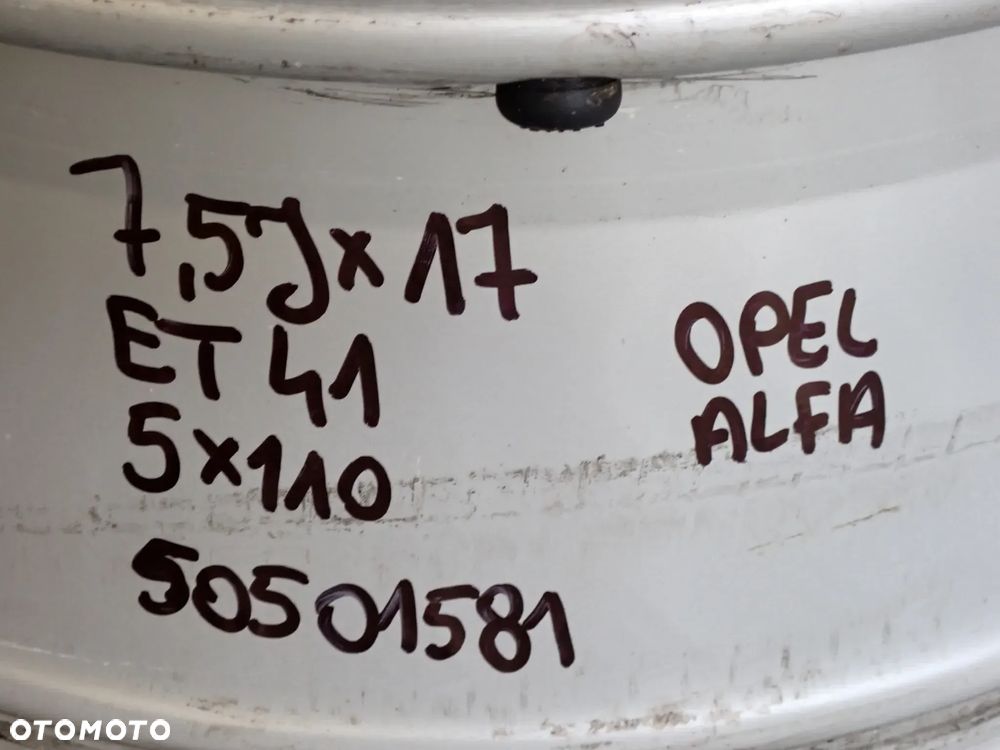 FELGI ALUMINIOWE OPEL ALFA ROMEO 159  7,5JX17  ET 41  5X110  50501581 - 11