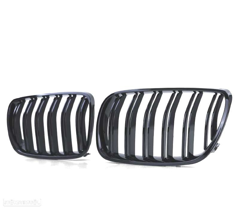 GRELHAS FRONTAIS DUPLAS BMW X3 E83 06-11 PRETO BRILHANTE - 2