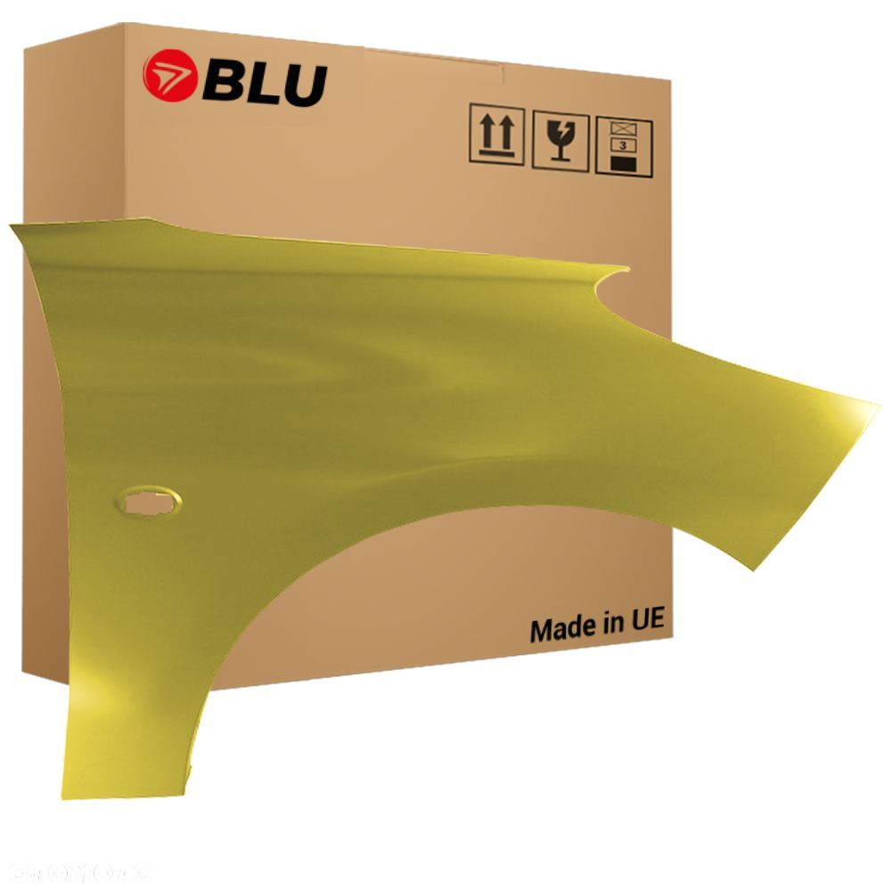 BLU Błotnik PEUGEOT 206+ PLUS KAW prawy żółty 2007-2014 przód Jaune Persepolis - 1