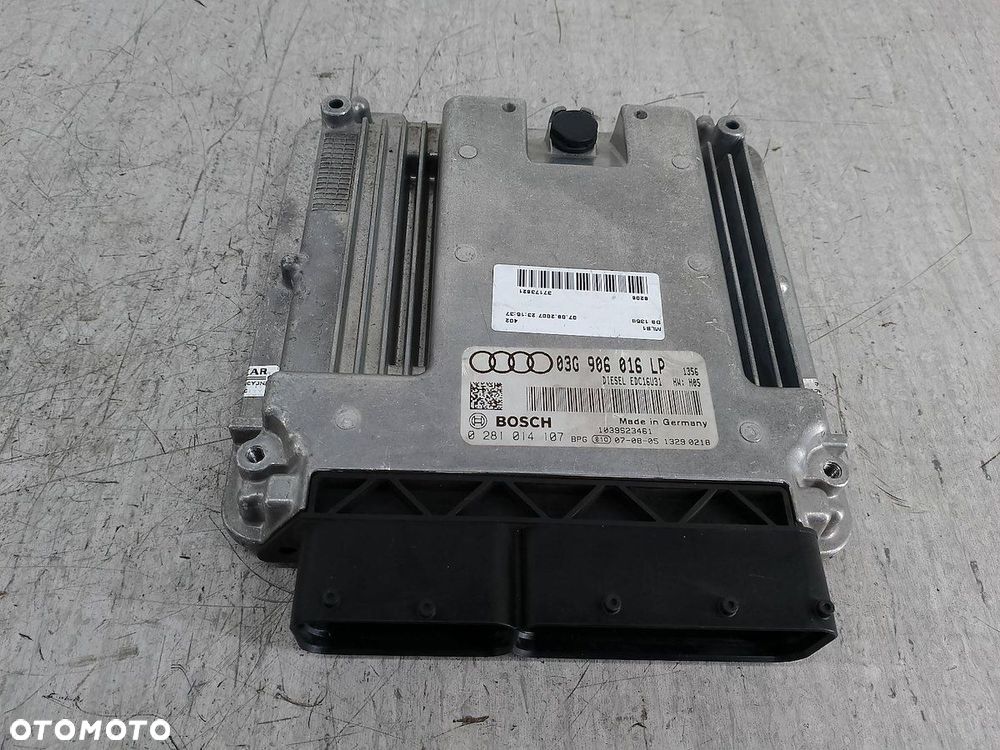 KOMPUTER, STEROWNIK AUDI A4 B7 03G906016LP 0281014107 1.9 TDI BRB BOSCH - 1