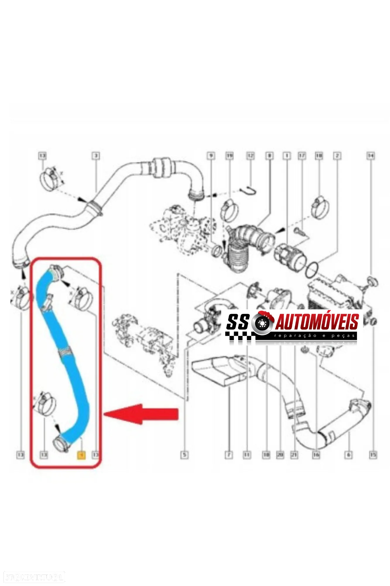 Tubo Intercooler Renault 1.5 Dci Megane 2 II Scenic 8200590198 8200527670 - 4