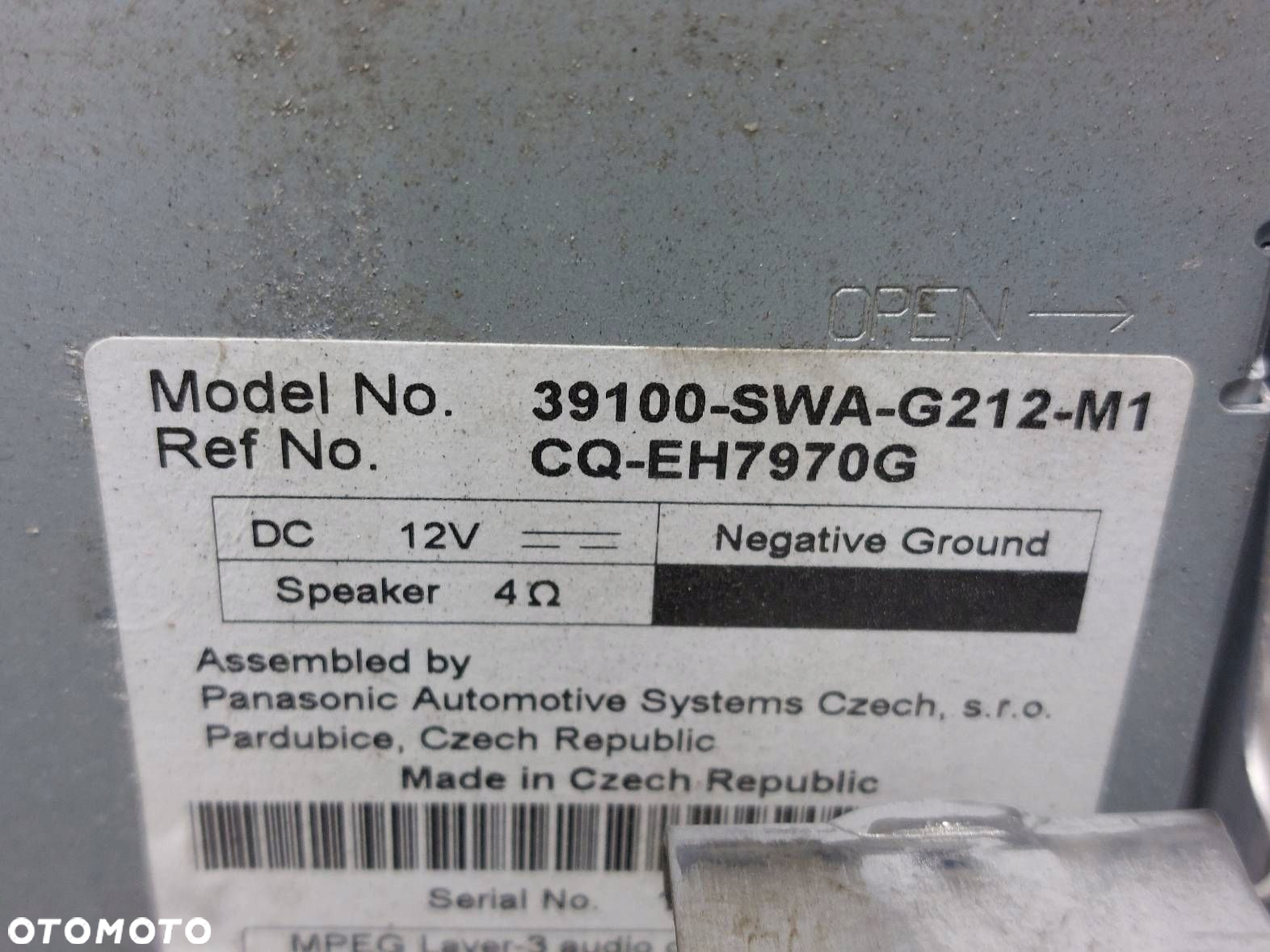RADIO ODTWARZACZ HONDA CR-V III 2.0 16V 39100-SWA-G212-M1 CQ-EH8671K - 3