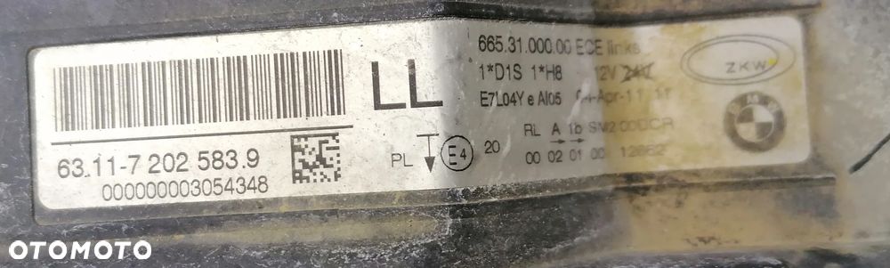 BMW 3 E90 12r LAMPA LEWY PRZÓD PRZEDNIA XENON  7202583 EUROPA - 6