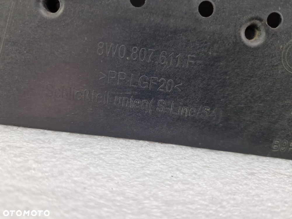 AUDI A4 B9 8W0 LIFT S-LINE 18- PŁYTA / OSŁONA POD ZDERZAK PRZEDNI PRZÓD , NR 8W0807611F , NR AUKCJI NSŁ279 - 6