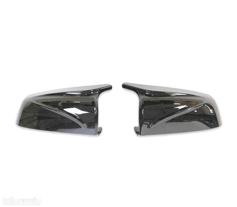 CAPAS DE ESPELHOS RETROVISORES BMW E60 LCI LOOK M4 07-09 PRETO BRILLANTE - 1