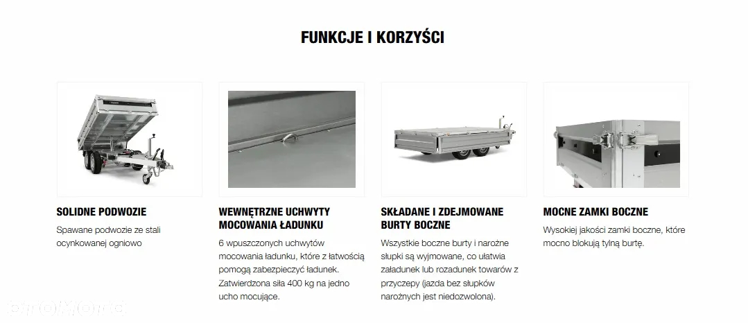 Brenderup Wywrotka TB 4310 STB 2700kg burty otwierane - 2