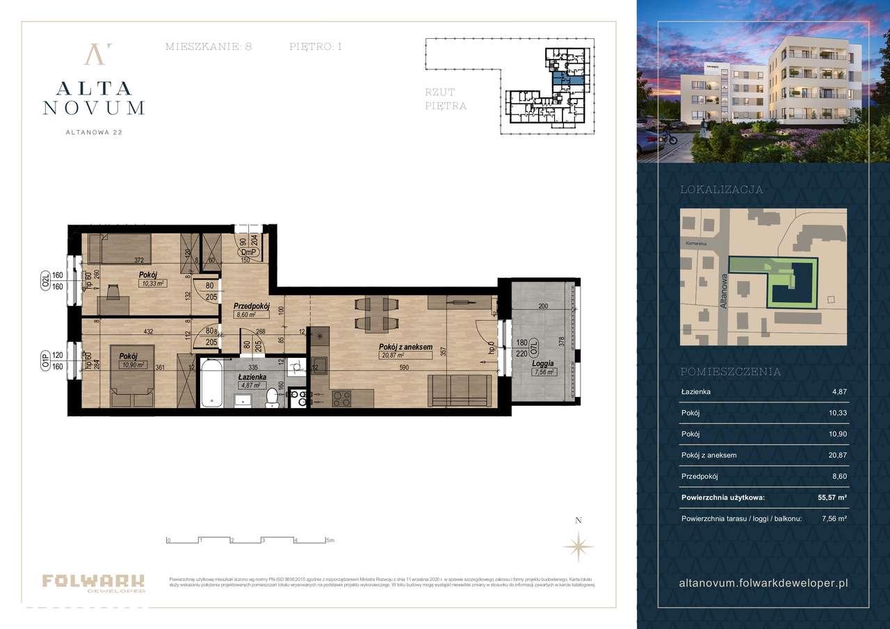 ALTA NOVUM - Twoje wymarzone miejsce nad Wisłą - 55,57m2 1PIĘTRO M08
