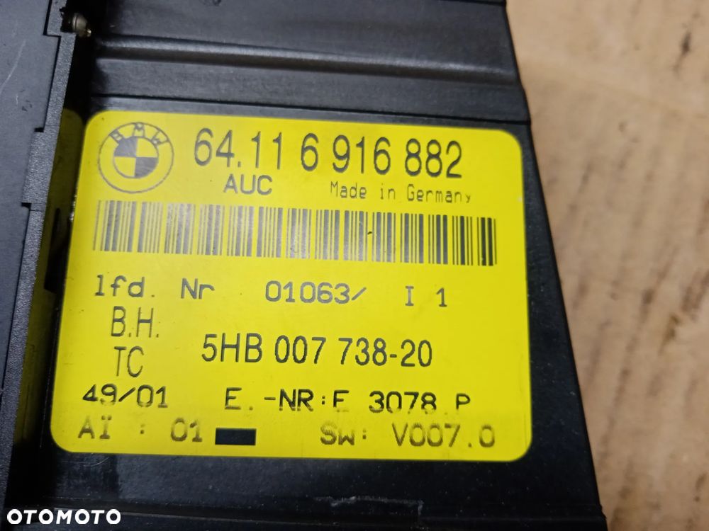 Panel nawiewu klimatyzacji climatronic BMW 3 E46 6916882 - 5