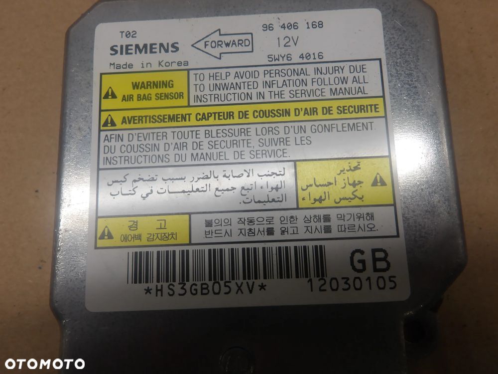 DAEWOO KALOS 1.4B MODUŁ AIRBAG 96406168 - 5